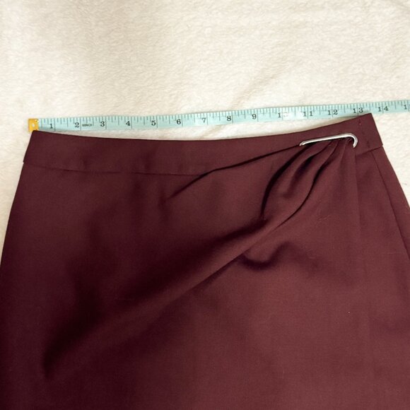 Reiss Freya Tailored Pencil Skirt Wool Berry Maroon Burgundy Women's Size 2 - Picture 7 of 13